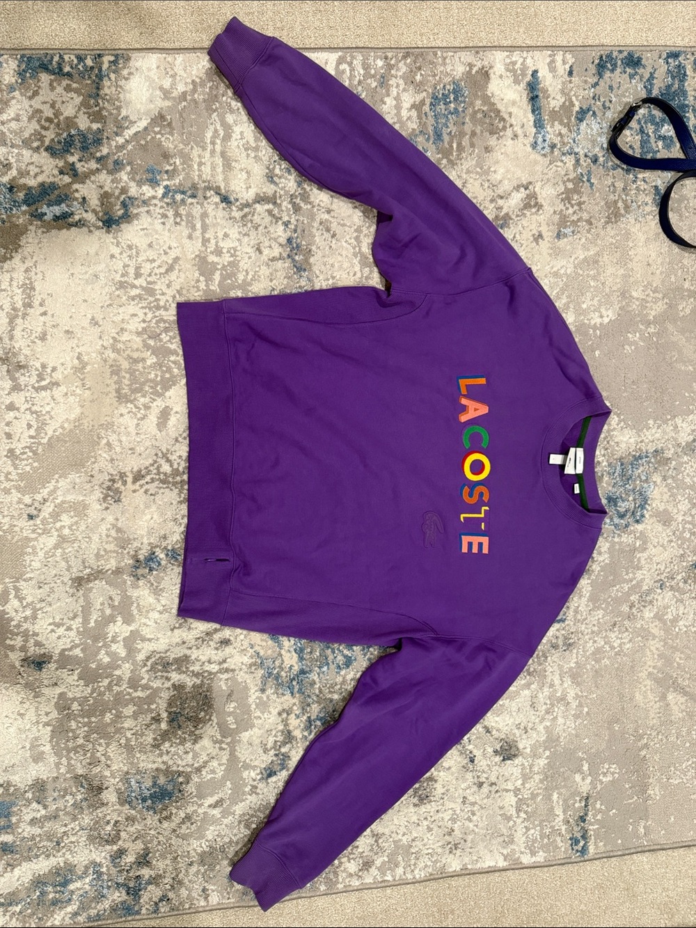 Lacoste Purple Sweatshirt with Multicolor Logo